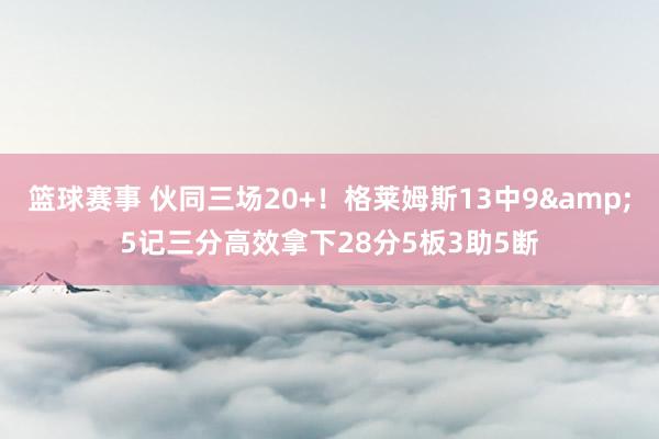 篮球赛事 伙同三场20+！格莱姆斯13中9&5记三分高效拿下28分5板3助5断