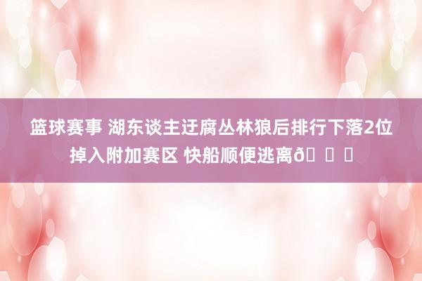 篮球赛事 湖东谈主迂腐丛林狼后排行下落2位掉入附加赛区 快船顺便逃离😋